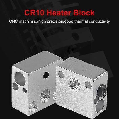 8pcs Updated High Temperature CR-10 Plated Copper Heater Block Aluminum Heater Block for MK8 Extruder All Metal Hotend Ender 3 V2 Ender 3 Pro Ender 5 Pro CR10 S4 S5 3D Printer Extruder