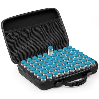 Teenyyou 70 Slots Peptide Case for Fridge Fits Standard 10ml Vials - color: Black, size: 70 Slots, style: Solid