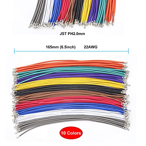 JST Connector Kit 2.0mm Pitch JST-PH 2.0 Female Connector with Premium 22AWG Pre-Crimped Cables,PH 2.0mm Connector 2/3/4/5/6/7/8/9/10 Pin Female Housing (PH-MM-Kit) - size: JST-2.0MM-PH