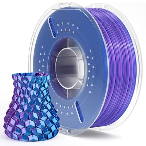 ELEGOO Silk PLA 3D Printer Filament 1.75mm Blue Purple 1KG - color: Silk Dual Blue Purple