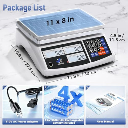 Industrial Price Counting Scale, 22lb/10kg x 0.1g Digital Bench Scale Inventory Scale for Small Parts Coin Scale, lb/g/kg/oz Units Electronic Gram Scale with LCD Backlit Display Large Platform - style: 10kg x 0.1g