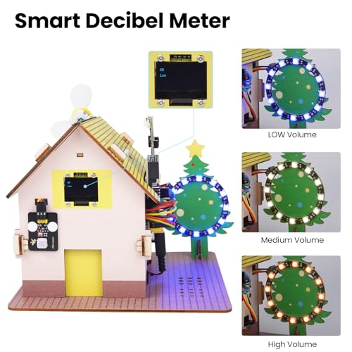 microbit Smart Home for microbit V1 and V2,STEM Education DIY Coding Kit with Online Tutorial,Programming Electronics Kit for Adults(Without Micro:bit and AAA Battery)