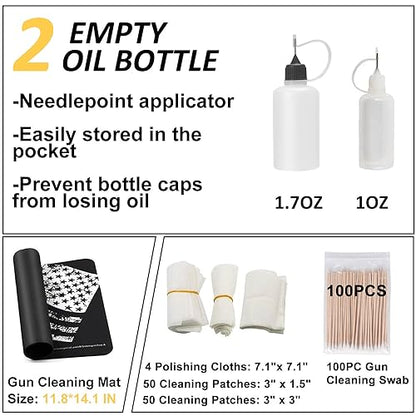 iunio Universal Gun Cleaning Kit, with Mat and Case, Full Brass Jags, Rods and Adapters, for All Guns, Rifle, Shotgun, Handgun, Pistol, Hunting, Shooting, All Caliber - color: Green