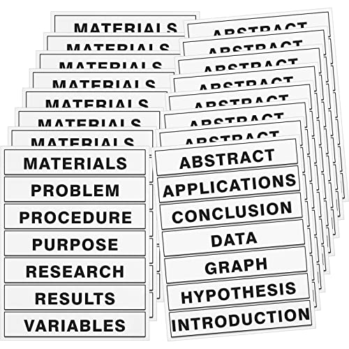 Lewtemi Science Fair Board Labels with 56 Self-Adhesive Titles, 8 Set