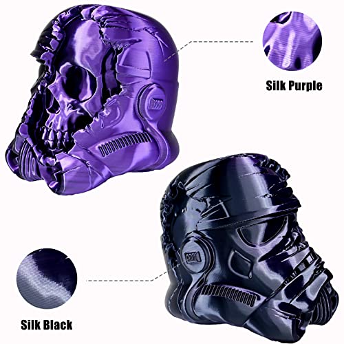PLA Filament 1.75mm,3D Printer Filament High Speed Printing, Silk PLA Dual Color Black Purple 3D Printer Filament, 1.75 PLA Filament +/-0.02mm, 1kg/2.2lb - color: Dual-color Black Purple