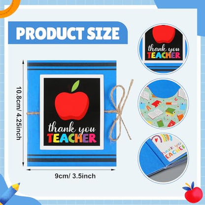 ReliThick Teacher Appreciation Gift Card Holder 5 Slots, 4.3 x 3.5 Inch Thank You Teacher Gift Card Booklet Sleeves Postcard Money Booklet Holder for Appreciation(Crayon Style) - style: Crayon Style