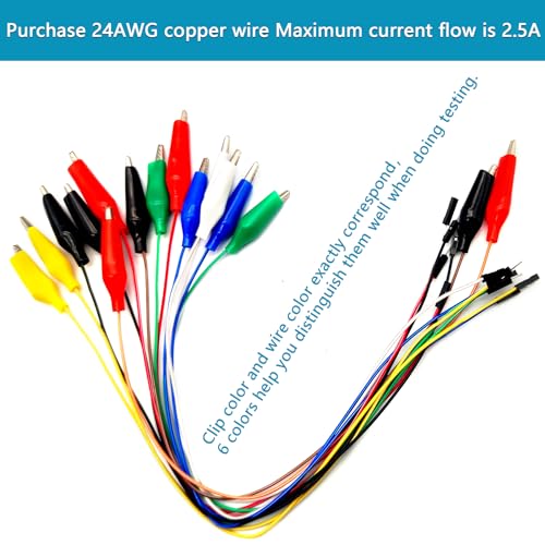 Alligator Clip Test Leads Jumpers - Gator to Male and Female Jumper Wires for Power Supply,LED Strips, Multimeters, Arduino Raspberry Pi（14pcs 13.78 "/35cm） - size: 14pcs Alligator Clip Test Lead
