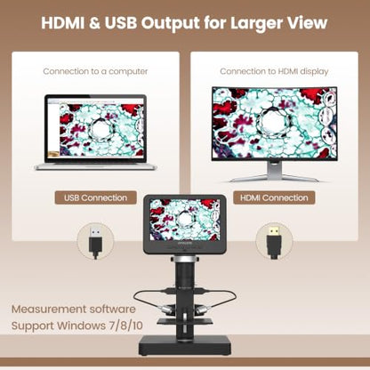 JL246PS 3 Lens 4000X HDMI Digital Microscope with 7'' IPS Screen