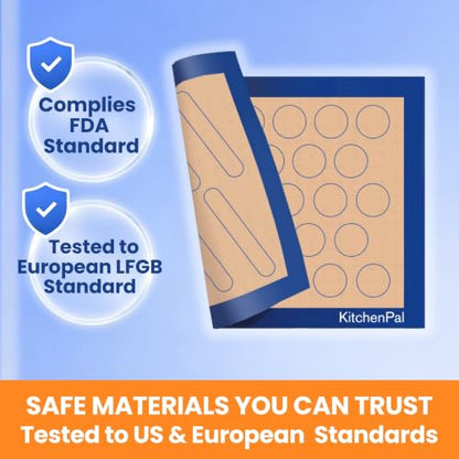 Extra-Thick Silicone Baking Mat – Two-Sided Pastry Sheet for Cookies, Macarons & Elciar, Food Grade, BPA Free, Reusable, Non-Stick, 11.8 x 15.7 Inch