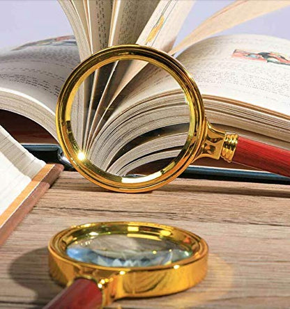 Magnifying Glass 10X Reading Magnifier Handheld 2" Glass Lens Jewelry Loupe Loop for Book and Newspaper Reading and Hobby Observation, Classroom Science