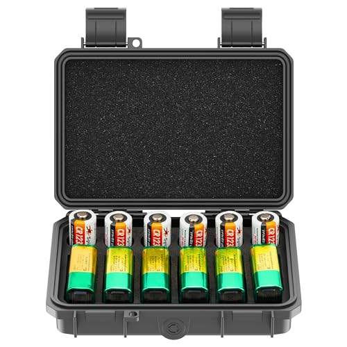 KIWIFOTOS 12 Slots 9V & CR2 CR123A Battery Storage Organizer Case - color: 9V & CR123 Battery Case