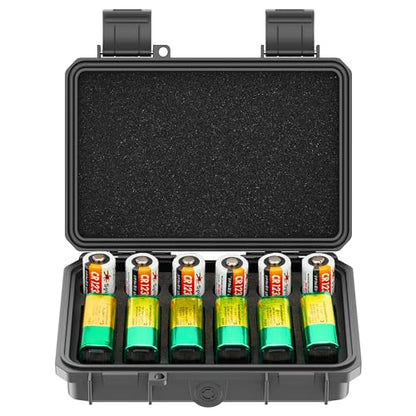 KIWIFOTOS 12 Slots 9V & CR2 CR123A Battery Storage Organizer Case - color: 9V & CR123 Battery Case