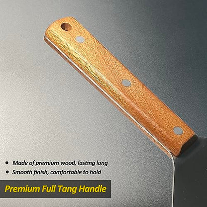 Stainless Steel Metal Spatula Set For Griddle, Grill Spatula Scraper for BBQ/Flat Top Grill- Full Tang Handle -Thicked Blade- Beveled Edges, Great Griddle Accessories for Pancake/Dough Cutter - size: 3" x 5", 5" x 6", 3" x 6"