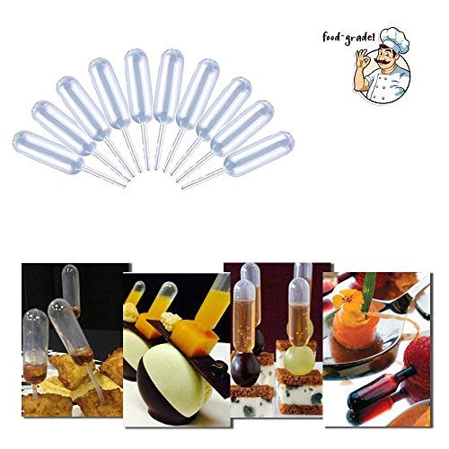 moveland Cupcakes Pipettes 120PCS 4ml Plastic Squeeze Syringes for Cupcakes