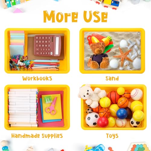 Sintuff 24 Pcs Classroom Paper Tray, Stackable Letter Size Bin, Yellow - color: Yellow