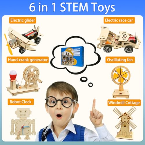 6 in 1 STEM Kits for Kids Ages 8-10-12-14, Stem Toys for Boys Age 8-12, Science Projects, 3D Puzzles for Kids, Educational STEM Toys,Birthday Gifts for 8 9 10 11 12 Year Old Boys and Girls