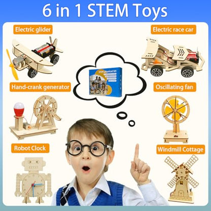 6 in 1 STEM Kits for Kids Ages 8-10-12-14, Stem Toys for Boys Age 8-12, Science Projects, 3D Puzzles for Kids, Educational STEM Toys,Birthday Gifts for 8 9 10 11 12 Year Old Boys and Girls