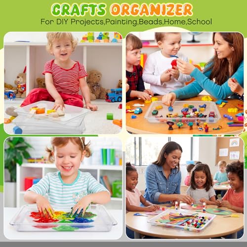 Remerry 4 Pcs Art Craft Tray for Kid, 13.4 x 10 Inch, Clear - color: Clear, size: 13.4 x 10 Inch