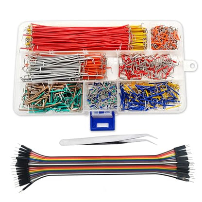 840 Pcs Breadboard Jumper Wire Cables for Arduino, 14 Values, 2 mm/0.08"-125 mm/4.92" U-Shape Magnetic Jumper Wires Assortment kit & 20Pcs 20cm/8 inch Length Dupont Cable Assorted Kit - size: 840pcs Jumper Wires + 20pcs Dupont Cable