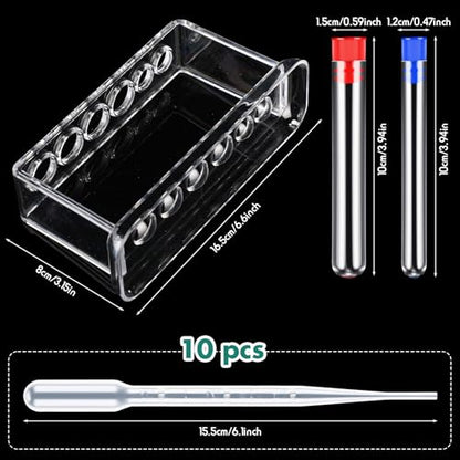 Baderke 28 Pcs Plastic Beakers Test Tubes with Graduated Cylinder Flask