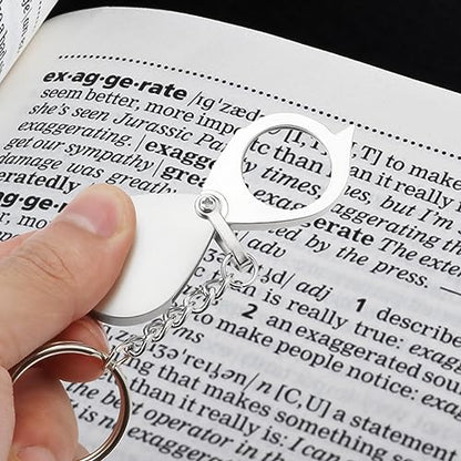 Rongon 10X Pocket Magnifying Glass Small Folding Keychain Magnifier - color: Silver-4pcs