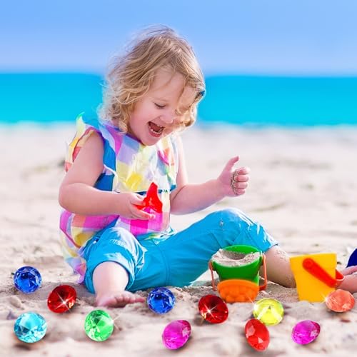 28Pcs Large Diving Pool Gems Big Acrylic Diamond Gemstones Jewels for Kids - color: Gems