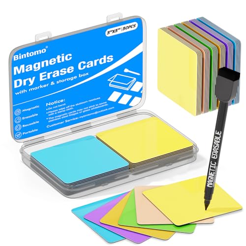 Reusable Magnetic Sticky Notes: 30PCS 3"x3" Dry Erase Magnets Labels for Whiteboard, Fridge, Locker - Cute Erasable Post Sticker with Marker for Classroom Office Home White Board Accessories - color: Multicolored, size: 3"x3"