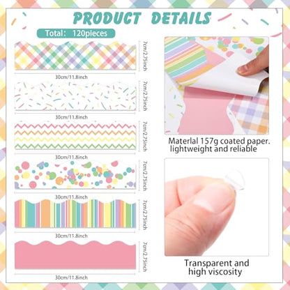 Containlol 118ft Bulletin Board Border Classroom Border, Macaron Pastel - style: Macaron Pastel