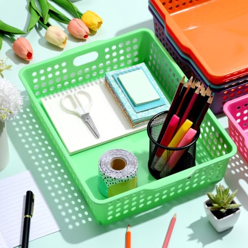 6 Pack Turn‑in Paper Trays for Classroom, Rainbow - color: Rainbow