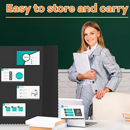 Henoyso 8 Pcs 36 x 48 Inch Black Tri Fold Poster Board Bulk for Display - color: Black, size: 36 x 48 Inch