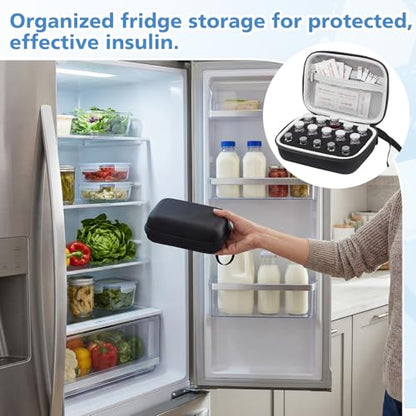 Teenyyou 15 Slots Peptide Case for Fridge Fits Standard 10ml/3ml Vials - color: Black, size: 15 Slots Fit 10ml/3ml, style: Solid
