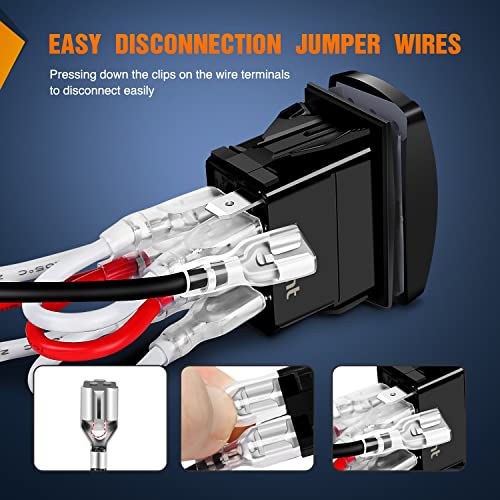 Nilight 4Pin Turn Signal Rocker Switch SPDT Toggle On-Off-On - size: TURN SIGNAL BLUE