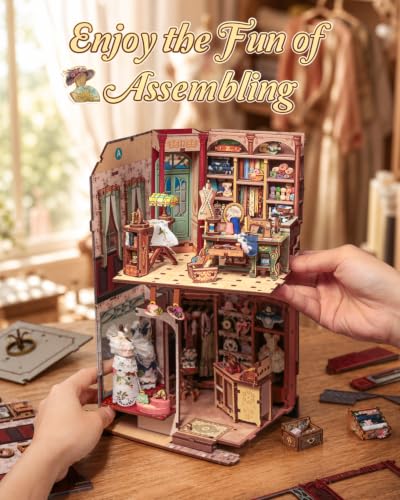 Cutebee Book Nook Kit, Miniature Dollhouse Kit (MargueriteTailor) - color: Margueritetailor