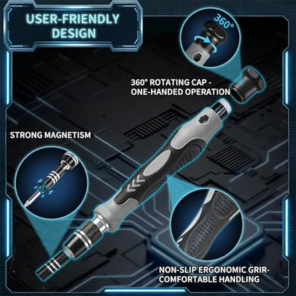 SHOWPIN Precision Computer Screwdriver Kit: 122PCS Laptop Screwdriver Sets - color: Gray-122pcs-1pack