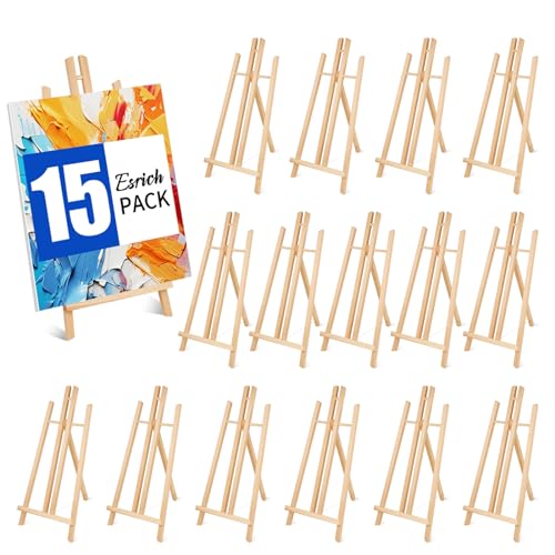 ESRICH 15PCS 17 Inch Tabletop Easels, Easel Stand for Painting - style: 15