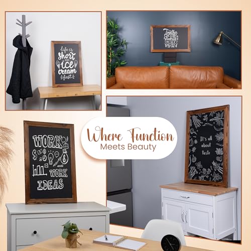 Loddie Doddie Magnetic Chalk Board Sign, Magnet Board for Wall, 20" x 30" - color: Rustic Frame, size: 20"W x 26.5"H