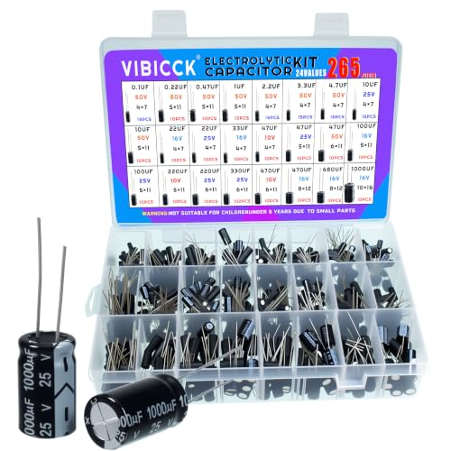 24Value 265pcs Electrolytic Flux Capacitor Assortment Kit
