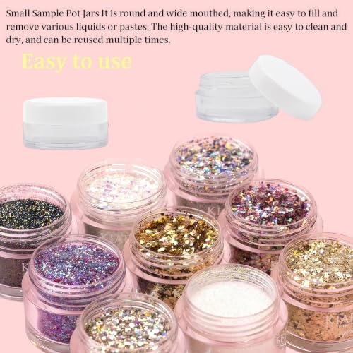 50 Pcs Makeup Sample Containers 3g/5g Sample Containers with Lids Tiny Sample Jars for Skincare Cream Lotion Jewelry Beads DIY Crafts Travel (FZG/5g/Bai) - color: white, size: 5g
