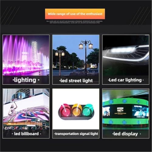 100PCS 10mm Round Head LED Light Emitting Diode Kit 5 Colors Assorted - color: 10mm 5-Color LED Assortment Kit