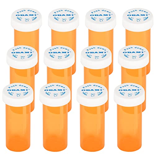 Plastic Medicine Pill Bottles with Child Resistant Caps - Push Down and Turn - Prescription Vial, Medicine Container, Pill Cases Dispenser Organizers (12pcs, 6 Dram) - size: 6 Dram