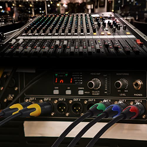 XLR Microphone Cables 1 ft Short 6 Packs -Premium XLR Jumper Cords - size: 6-Pack 1ft