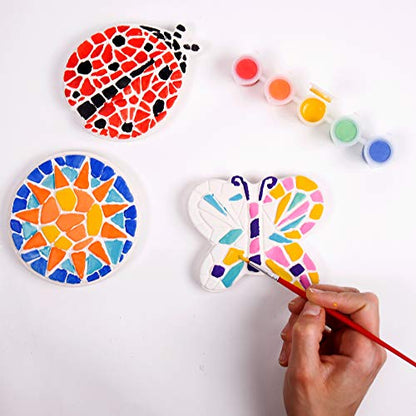 Creative Roots Paint Your Own Stepping Stones, Mini Butterfly, Ladybug, Sun - style: Pack of 3