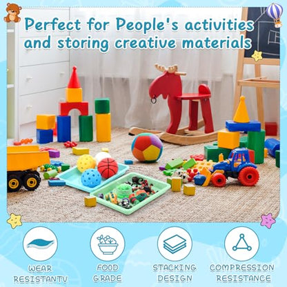 20 Pcs Small Plastic Art Sand Tray, Orange, Green - color: Orange, Green
