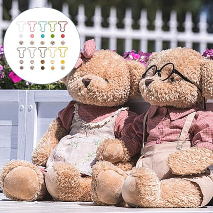 100 Sets 10 Colors Mini Overall Buckles, Doll Mini Alloy Buckles Overall Buckle and Studs Gourd Buckle Doll Button Accessories for Dolls Making Sewing Craft Supplies