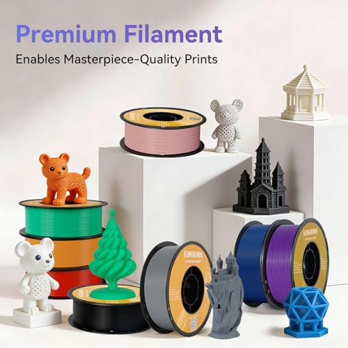Kingroon Silver Grey Pla Filament 1.75mm ±0.02mm 2.2lbs,No Clogging Tangle-Free Vacuum Sealed,3D Printing Filament Low Warping Easy to Print for FDM 3D Printers - color: 1kg Grey Slive