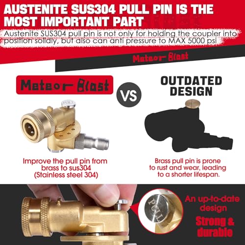 Meteor Blast Pressure Washer Pivoting Coupler, Gutter Cleaner Attachment - size: 5 angles, 120 degree