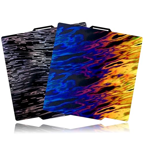 Build Plate for Bambu Lab P1S P2S A1 X1C X1 X1E P1P: Tinytrees Smooth Holographic Build Plate for 3D Printing Hobbyist, 257 X 257mm Flexible Spring Steel 3D Printer Bed for BambuLab PLA TPU PETG ABS - style: Wood Grain+Ice Fire