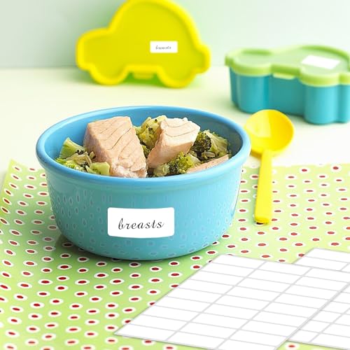 0.6×1.5 Inch Removable Blank Freezer Labels,Water/Oil/Tear Resistant/Ink Won't Smudge No Residue (405 pcs,1 Bag) - size: 0.6×1.5 inch
