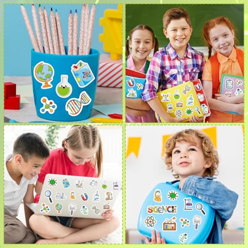 300Pcs Science Foam Stickers, Self-Adhesive Chemistry Biology Physics Stickers Science Laboratory Decals Sticker Decorations for Home Office School DIY Art Craft Teacher Classroom Supplies - style: Science