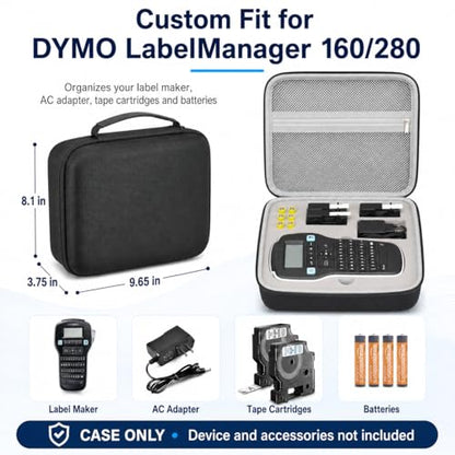 PAIYULE Label Maker Case for DYMO LabelManager 160/280, Gray - color: gray
